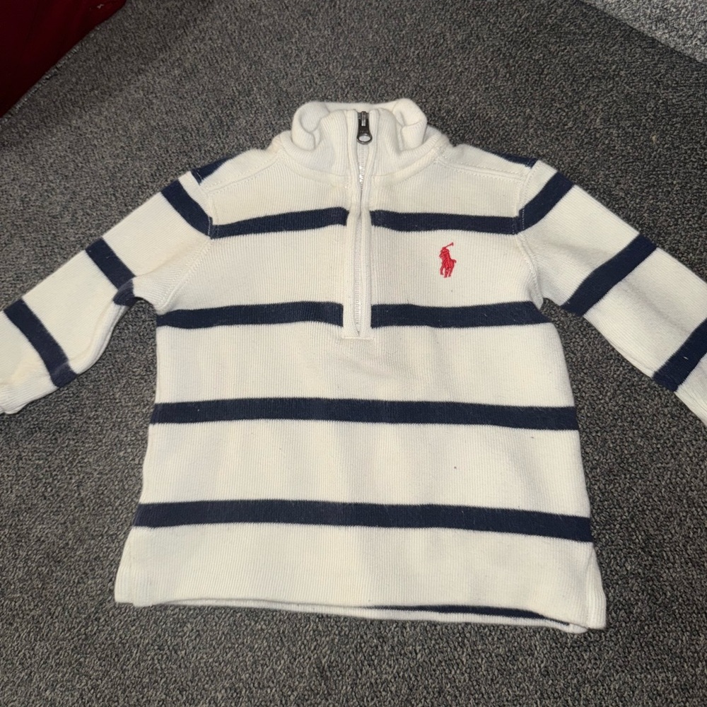 Ralph Lauren Cream and Navy Striped Sweater